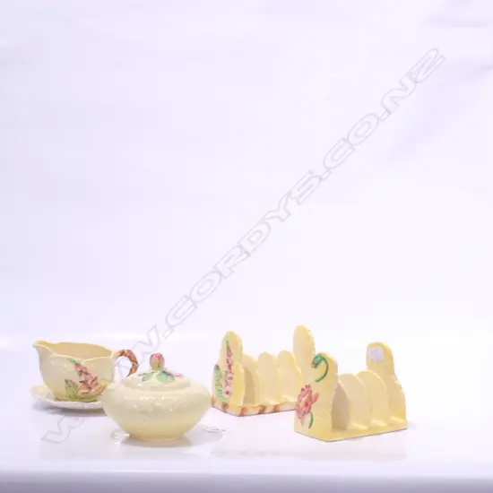 2 CARLTONWARE TOAST RACKS + SUGAR BOWL