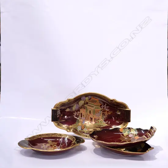 4 CARLTONWARE ROUGE ROYAL DISHES L. 280MM