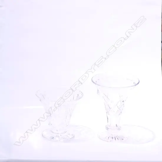 STUART CUT CRYSTAL VASE + ONE OTHER H 210 MM