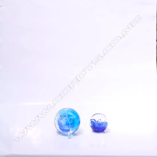 2 ART GLASS PAPERWEIGHTS