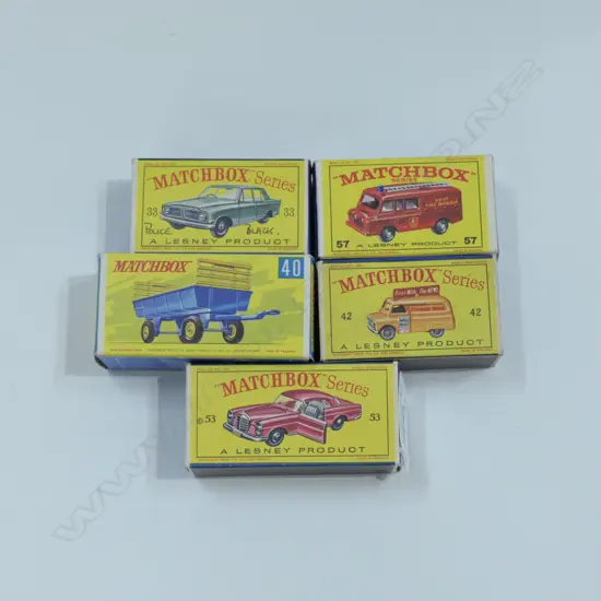 5 ASST BOXED MATCHBOX CARS