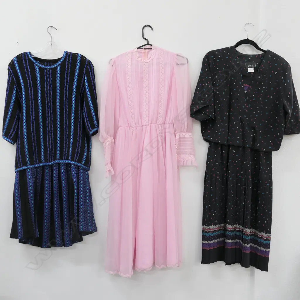 2 DAY WEAR DRESSES; 1 BLACK/BLUE KNITTED 2 PC SET Image 1++