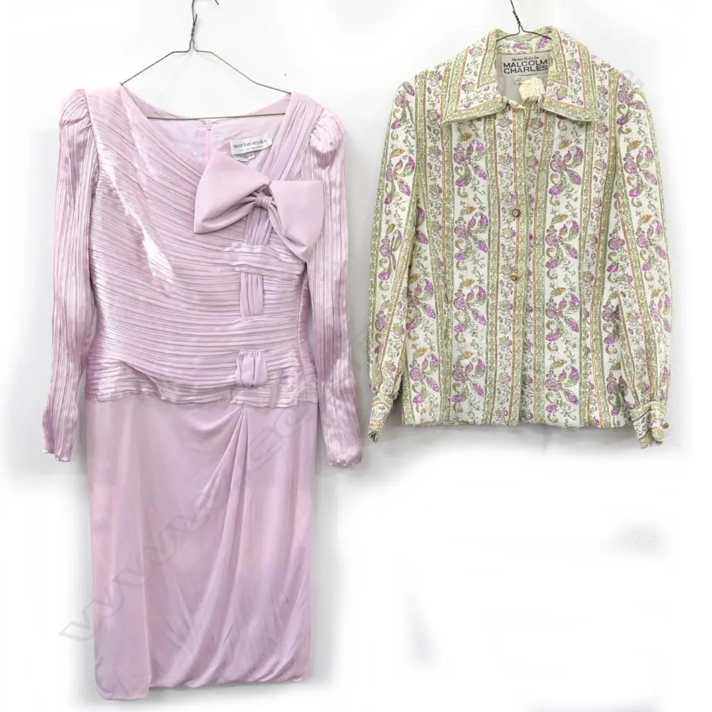 TWO 1980S MORTON MYLES ITEMS; DRESS & EVENING JACKET Image 1++