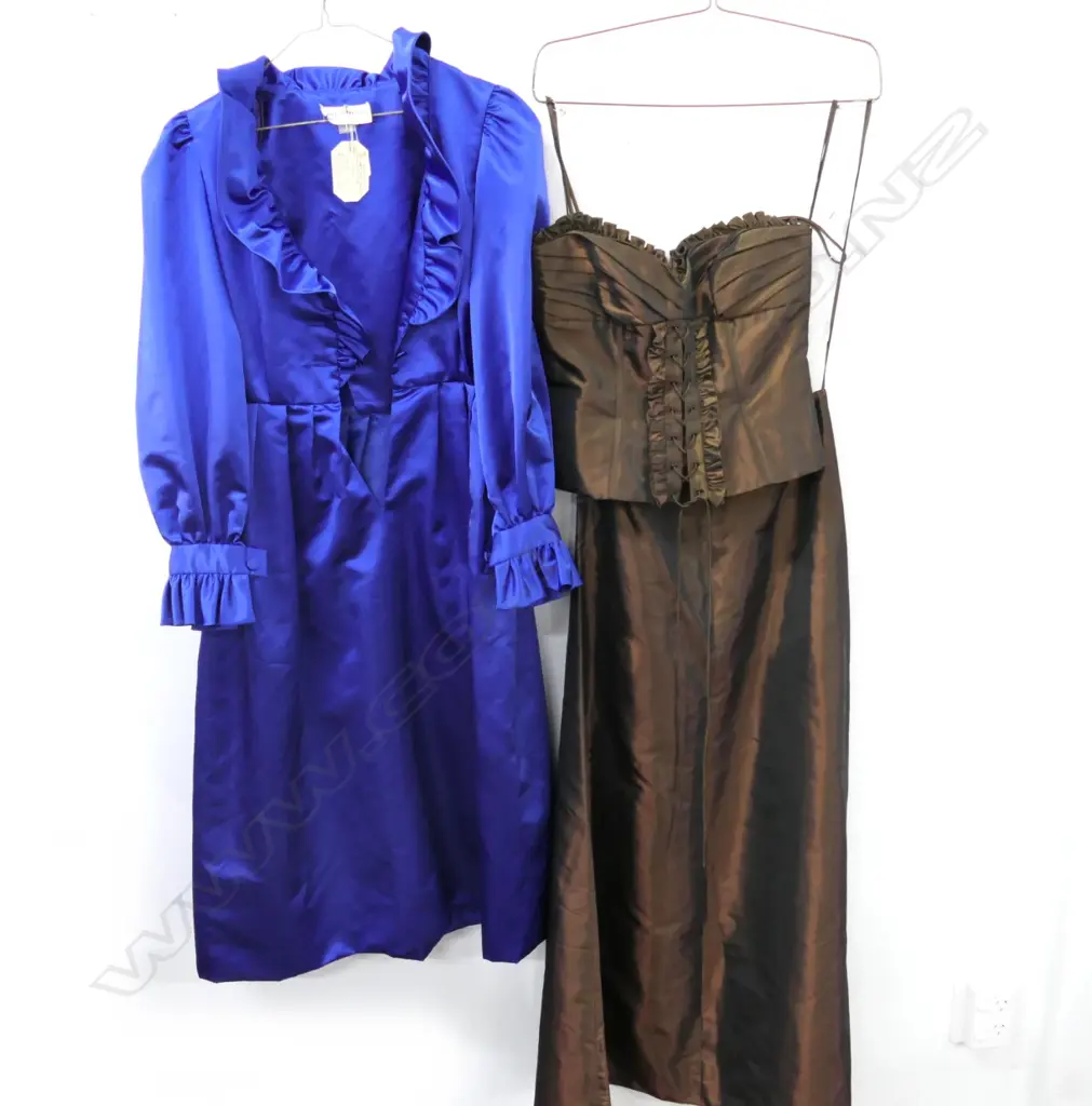 2 1980s SATIN DRESSES Image 1++