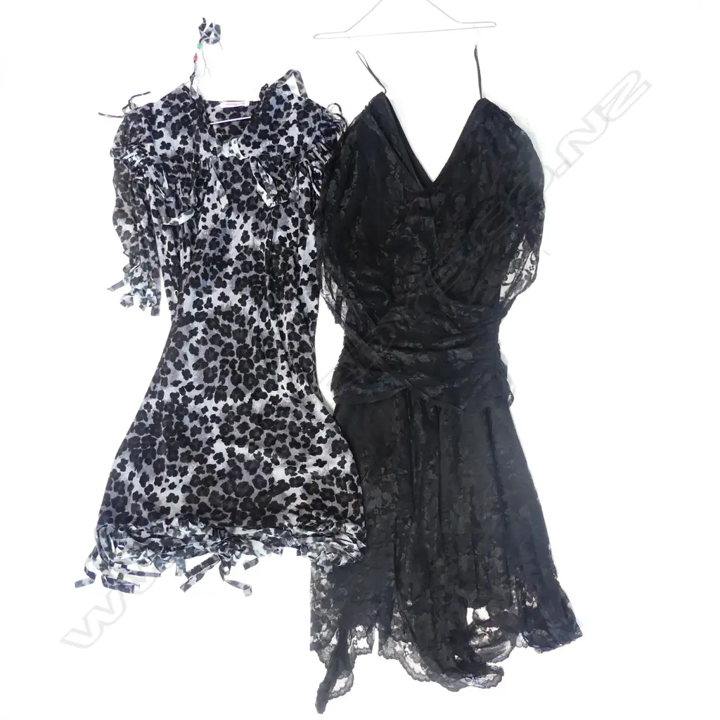 2 VINTAGE BLACK DRESSES, 1970-1980S Image 1++