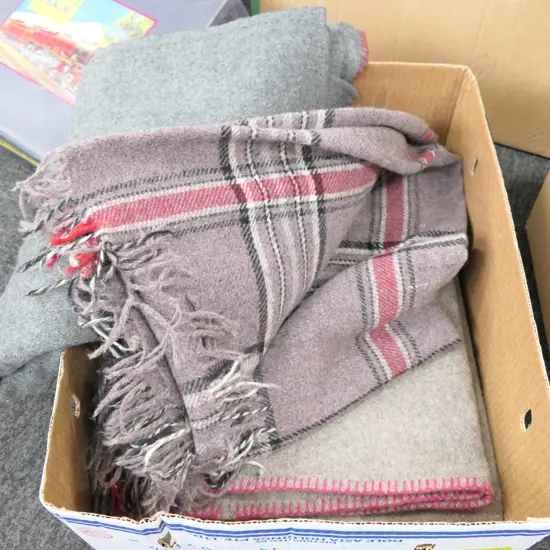 3 VINTAGE WOOLLEN  BLANKETS