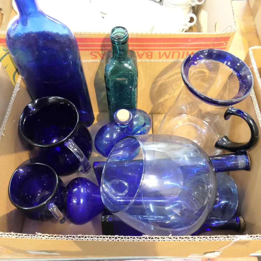 LOT ASST BLUE GLASS PCS Image 1++