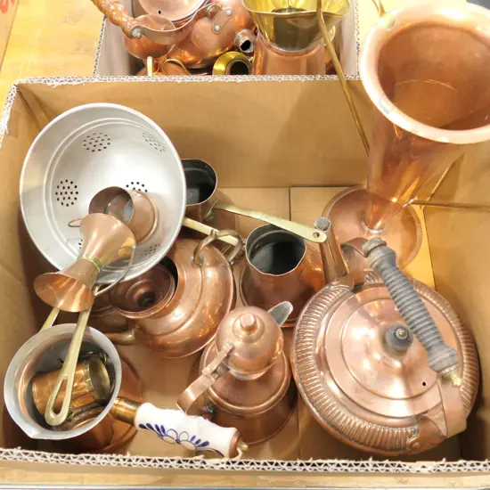 LOT ASST COPPER TABLEWARE