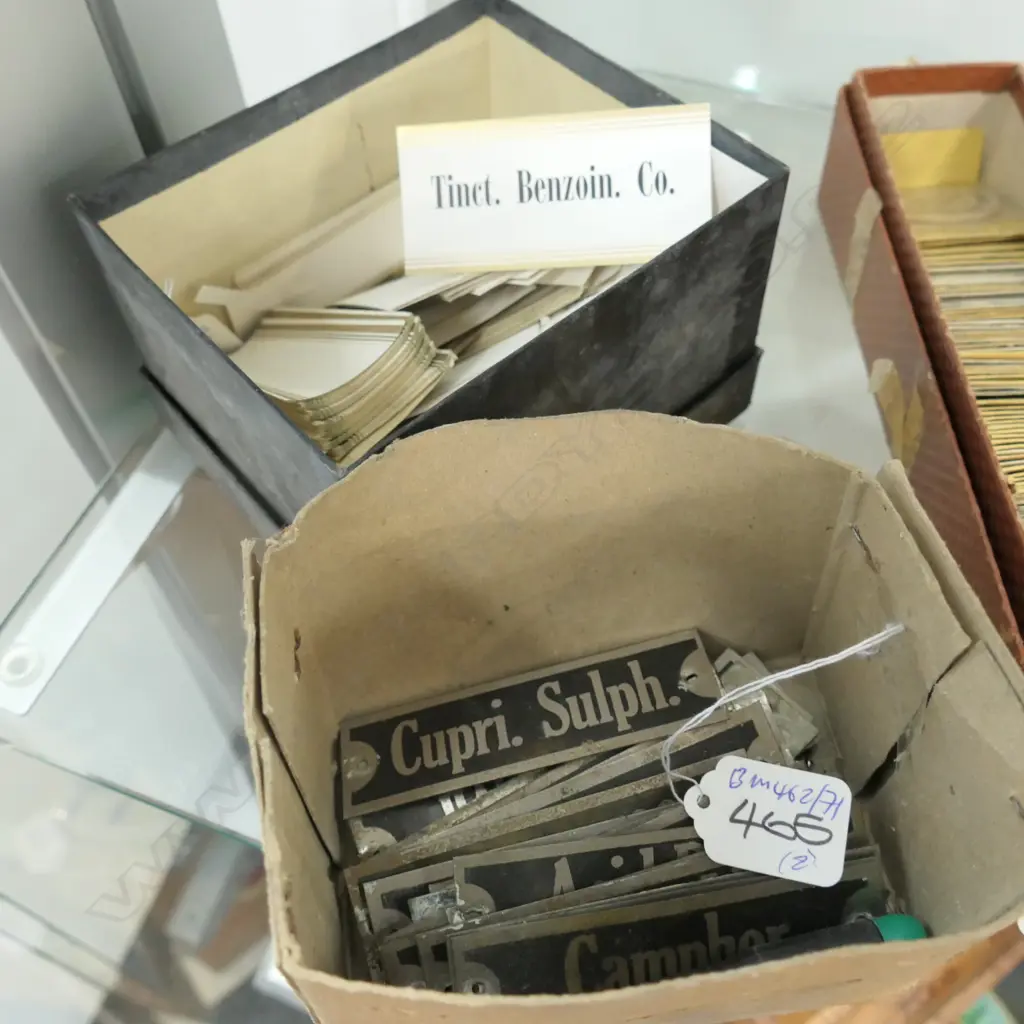 LOT ASST METAL CHEMICAL SIGNS / PAPER LABELS Image 1++