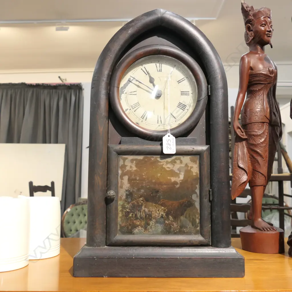 ANTIQUE STEEPLE MANTLE CLOCK Image 1++