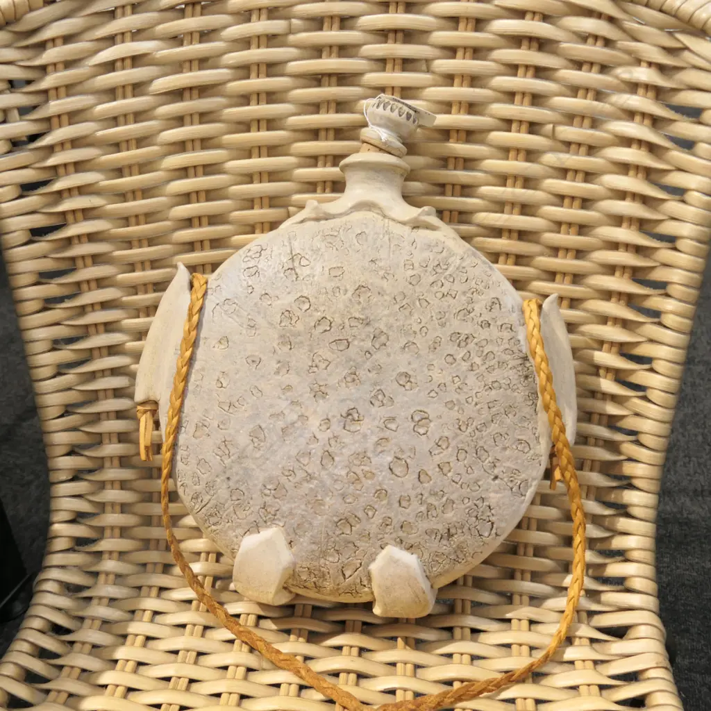 MARKED HANGING POTTERY FLASK Image 1++