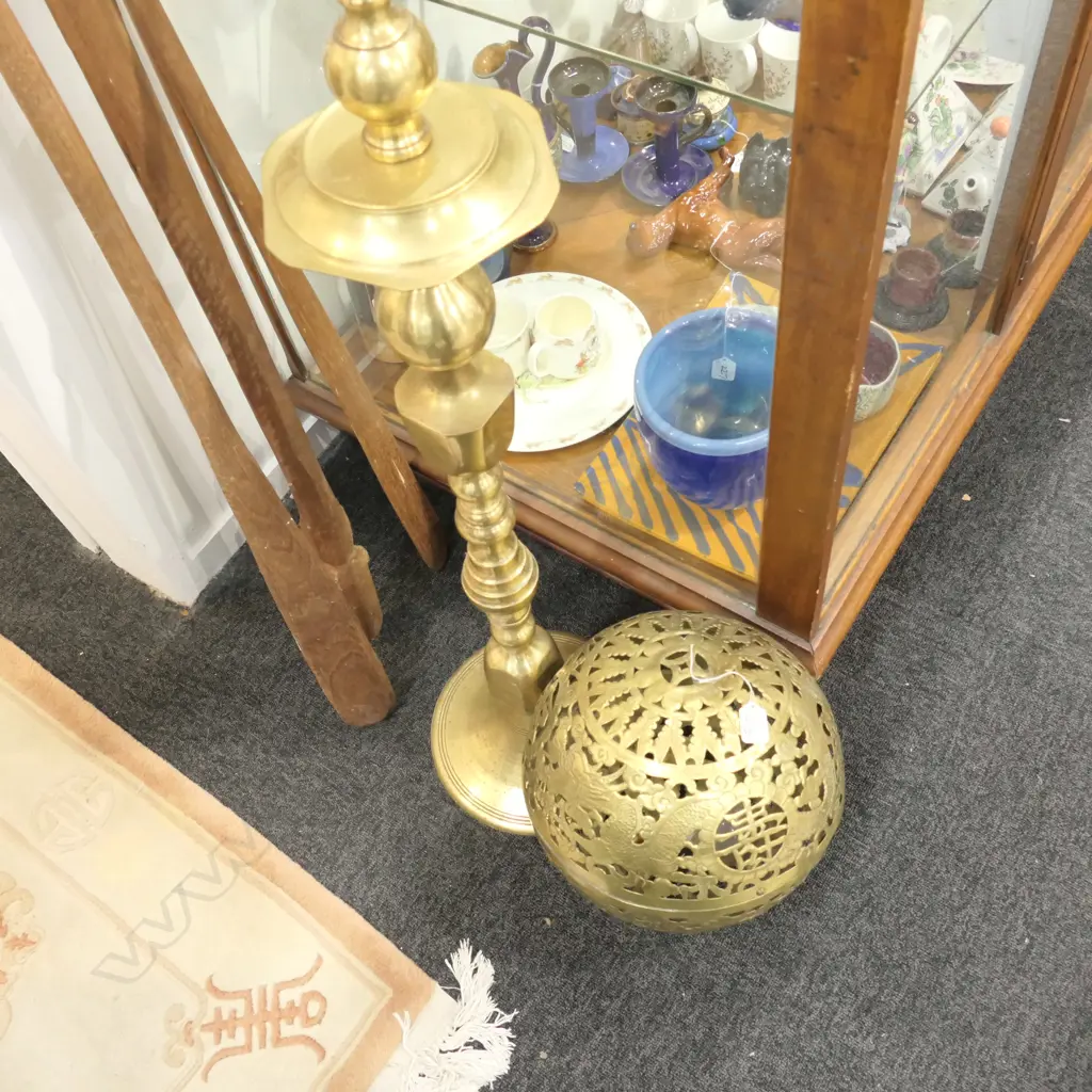 BRASS BALL ASIAN STANDARD LAMP Image 1++