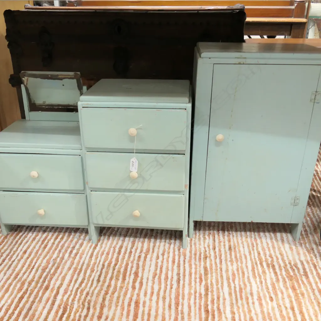 VINTAGE TOY FURNITURE ROBE/CHEST AND DRESSING TABLE H  540 MM  Image 1++