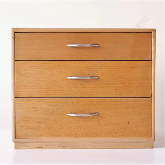 VINTAGE JAPANESE 3 DRAWER PAULOWNIA JEWELLERY BOX TANSU/HARIBAKO W. 270MM