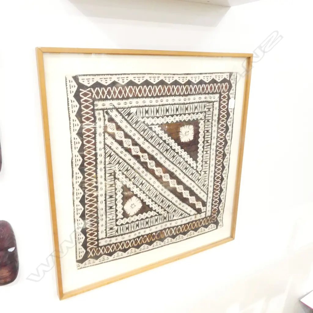 FIJIAN TAPA - MOUNTED & FRAMED Image 1++