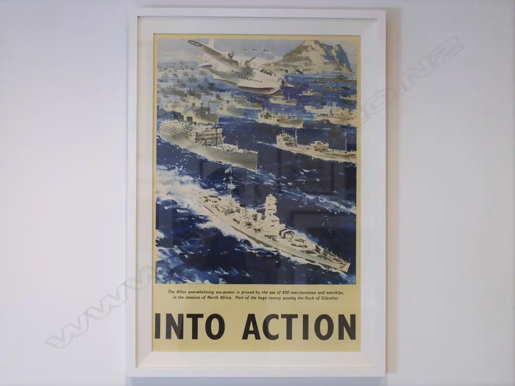 A framed WWII propaganda poster Image 1++