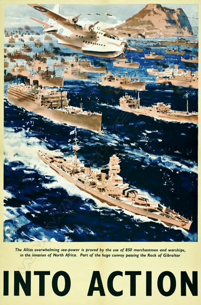 A framed WWII propaganda poster Image 1++
