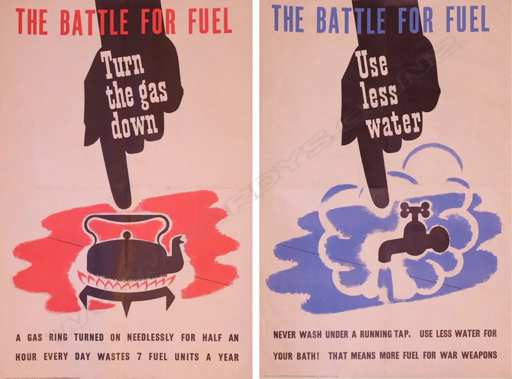 A pair of 1940’s home-front propaganda graphic posters Image 1++