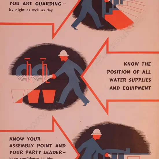 'KNOW YOUR WAY AROUND...' WWII LITHOGRAPHIC POSTER
