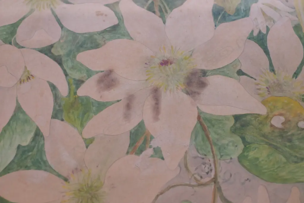 JANE BRENKLEY FLORAL WATERCOLOUR STILL LIFE SGD & DATED 1956 565MM X 360MM Image 1++