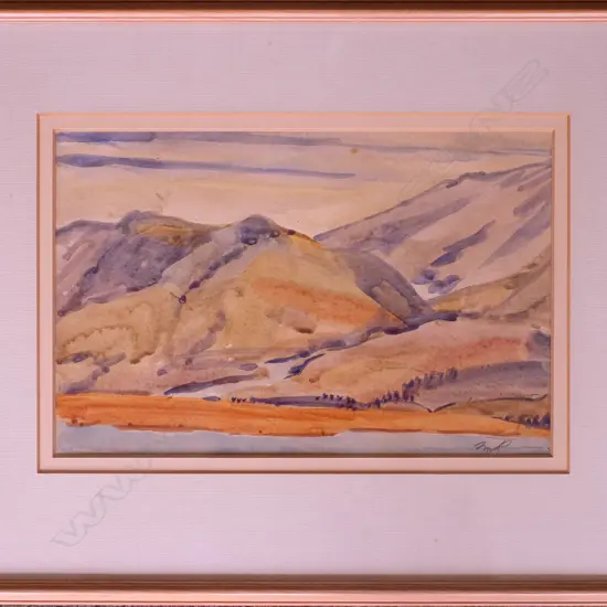 FRANCIS RUTHERFORD 'LAKE HERON - CANTERBURY' WATERCOLOUR  170MM x 260MM