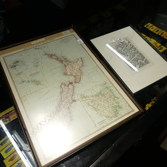 C1909 MAP OF NZ + C1897 'PART HAMOND'S MAP 1592'