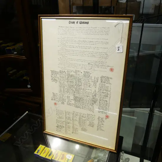 FACSIMILE OF THE TREATY OF WAITANGI, 570 x 370mm