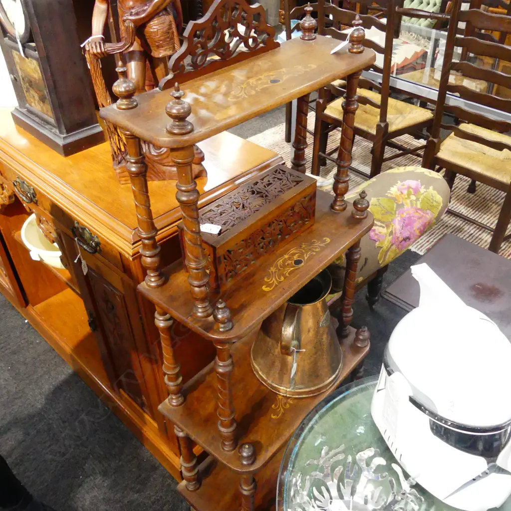 VICT 4 TIER INLAID WHATNOT H. 1400 MM Image 1++