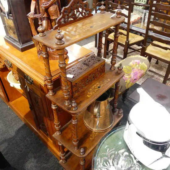 VICT 4 TIER INLAID WHATNOT H. 1400 MM