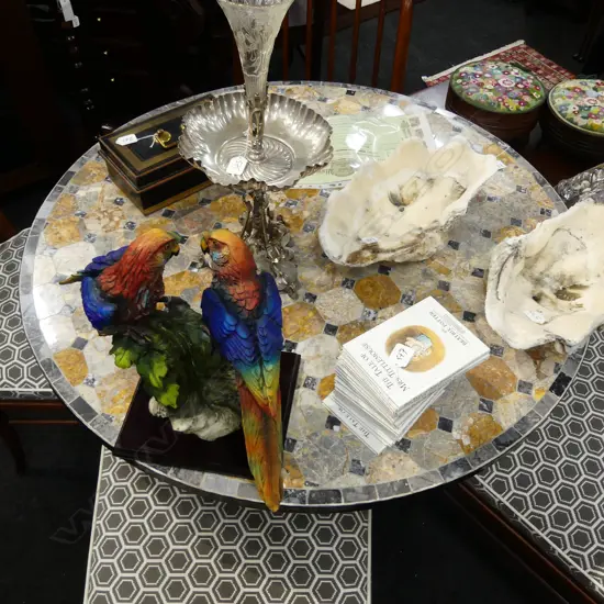 CIRCULAR MARBLE CONSERVATORY TABLE  DIA. 1000MM