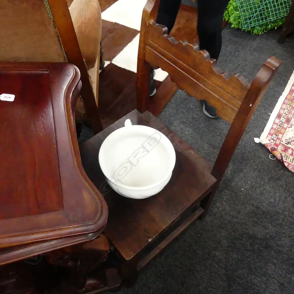 MAHOGANY SIDE CHAIR WITH SHAPED BACK RAIL  Image 1++