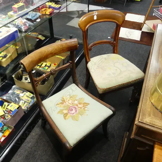 VICT + REGENCY NEEDLEWORK DINING CHAIRS