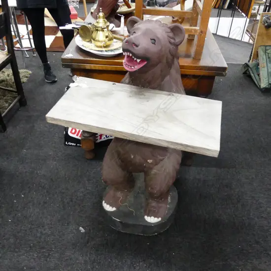 LARGE BLACK FOREST STYLE BEAR WITH A TRAY H. 1000MM