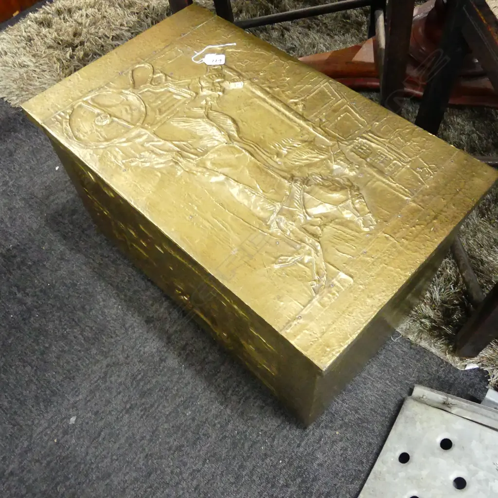 BRASS WOOD BOX H. 380 MM Image 1++