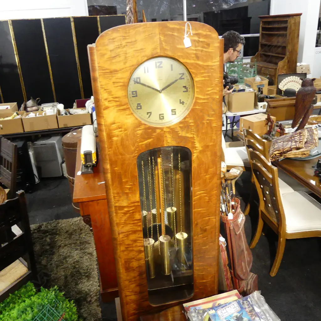 ART DECO JUNGHANS GRANDFATHER CLOCK H. 1900 MM Image 1++