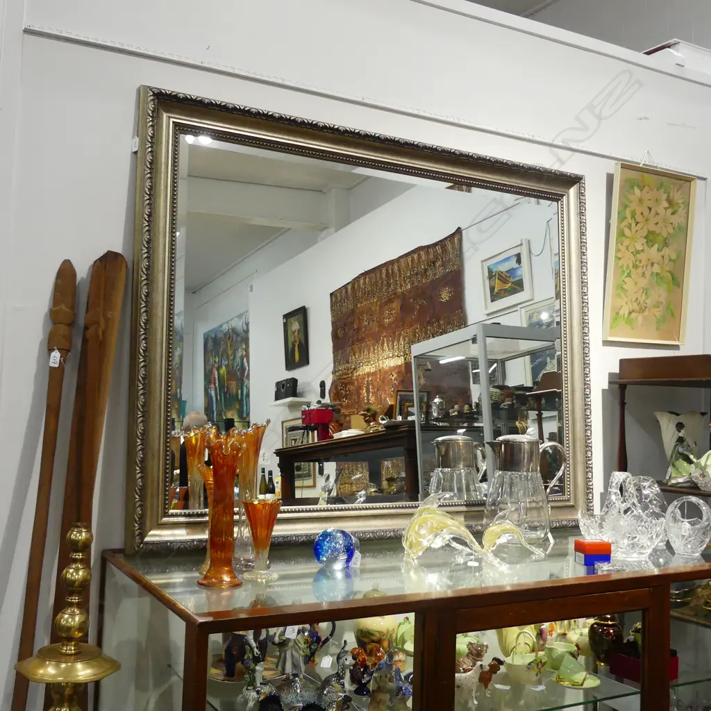 LARGE SILVER GILT FRAMED MIRROR 1100 X 1400MM Image 1++