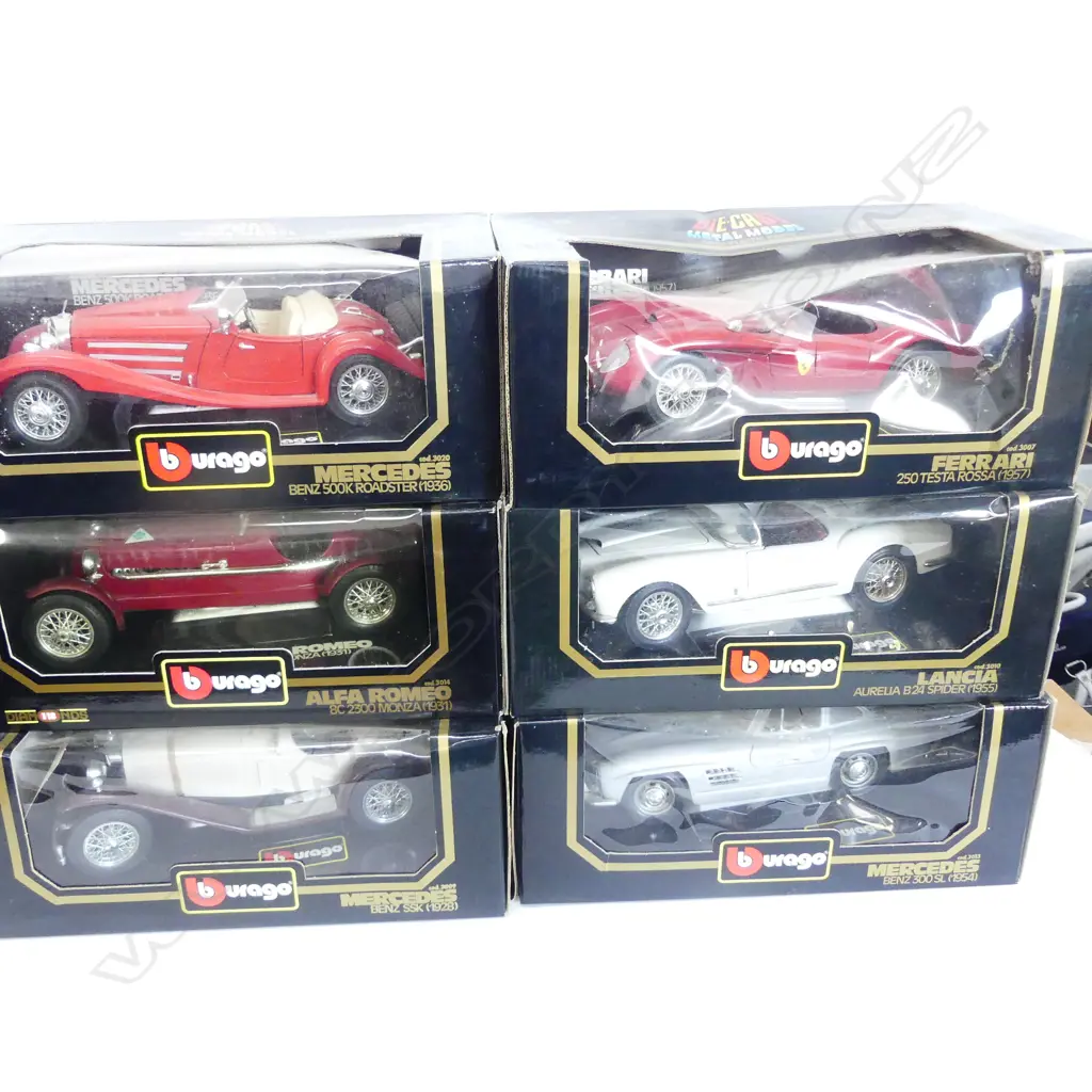 6 BURAGO DIE CAST 1:18 SCALE MODEL VEHICLES IN ORIG BOXES Image 1++