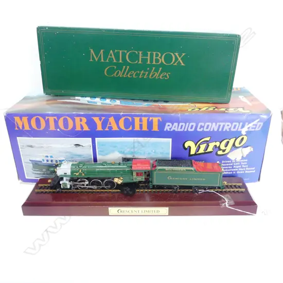 MATCHBOX COLLECTABLES "CRESCENT LIMITED" LOCO & TENDER MODEL TRAIN AND R/C MODEL YACHT