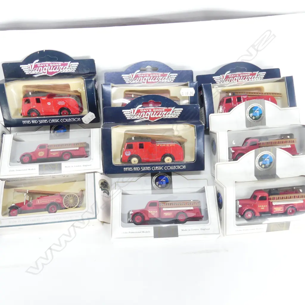 BOX 10 RARE LLEDO FIRE ENGINE MODELS (IN NZ FIRE DEPARTMENT LIVERY) Image 1++