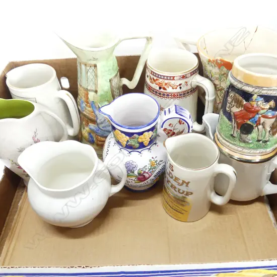 LOT ASST VICTORIAN + DECO JUGS ETC