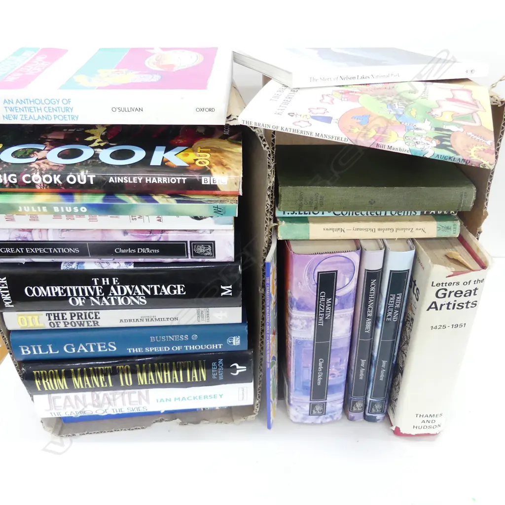 2 BOXES OF BOX; NZ ART LITERATURE BILL GATES ETC Image 1++