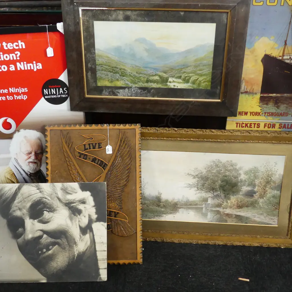 ASST PRINTS W/COLOUR CARVED HARLEY DAVIDSON PANEL ETC Image 1++