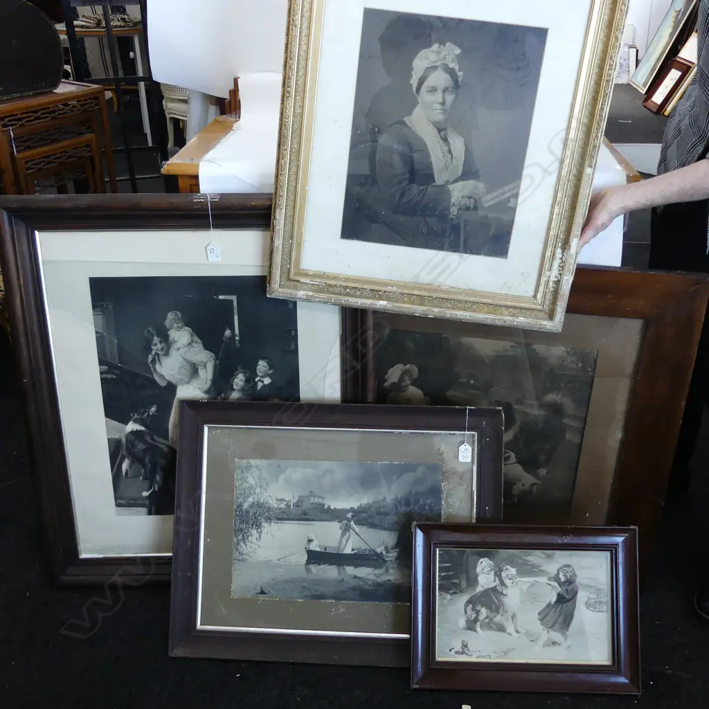 ASST FRAMED VINTAGE PRINTS AND PHOTOGRAPHS FAULTS Image 1++