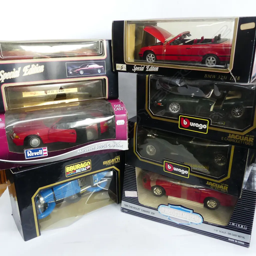 7 BURAGO / REVELL / MAISTO / ERTL DIE CAST 1:18 SCALE MODEL VEHICLES IN ORIG BOXES Image 1++