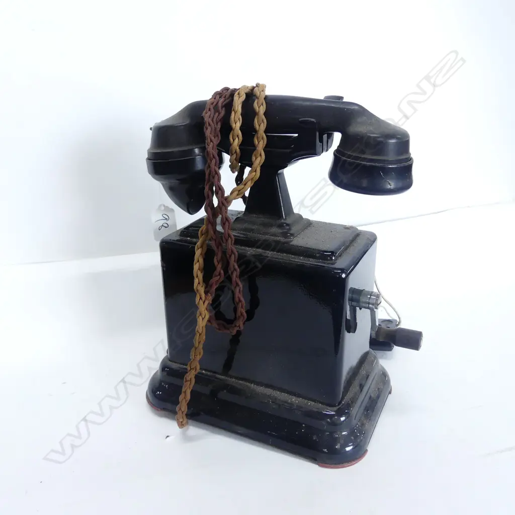 VINTAGE PHONE OVERHEAD CRADLE SIDE WIND Image 1++
