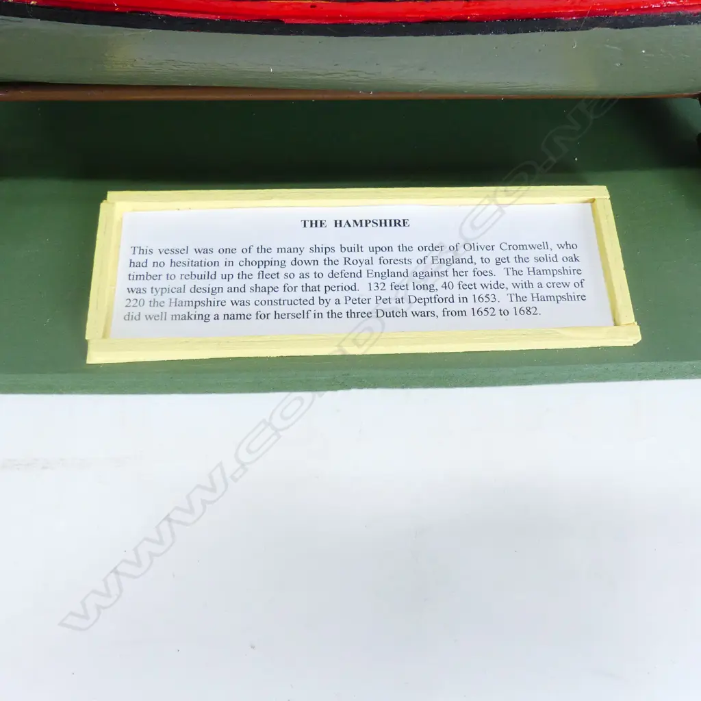 SHIP'S MODEL OF THE HAMPSHIRE Image 1++