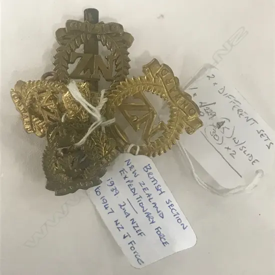 2 SETS: BRITISH SECTION NZEF BADGES (6)