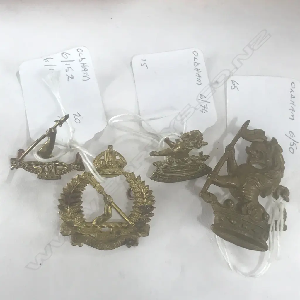 BADGES: 16th (WAIKATO) REGT [2 VERSIONS], 7th (WELLINGTON WEST COAST) REGT, 5th (WELLINGTON RIFLES) REGT (4) Image 1++