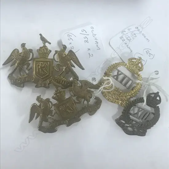 2 x 8th (STH CANTY) MOUNTED RIFLES, 2 x 13th (NTH CANTY & WESTLAND) REGT BADGES (4)