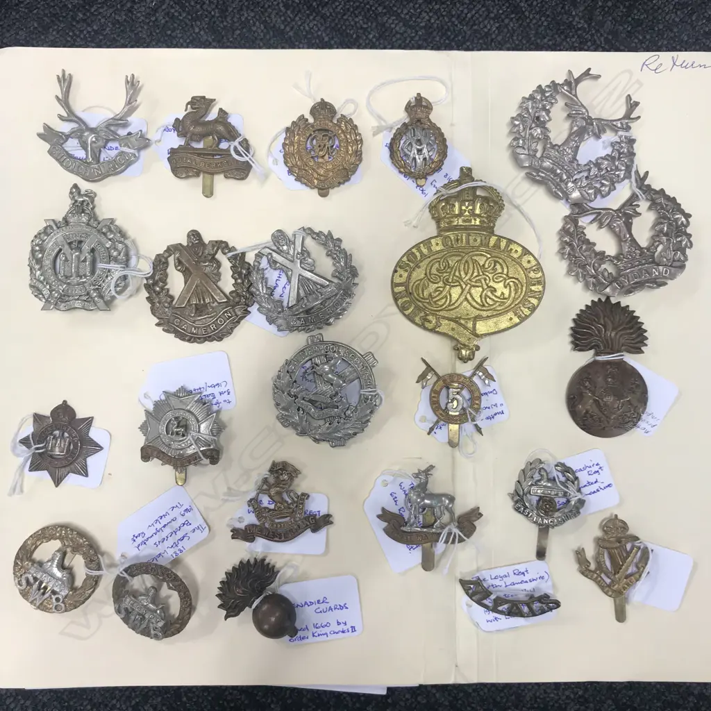23 BRITISH REGIMENTAL CAP BADGES & SHOULDER TITLE (23) Image 1++
